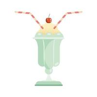 sweet milkshake cup vector