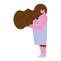 woman pregnancy profile vector