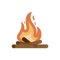 campfire flame wooden icon bonfire vector