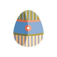 egg painted with flower and stripes easter season vector