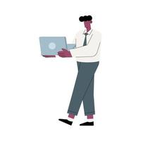 businessman using laptop vector