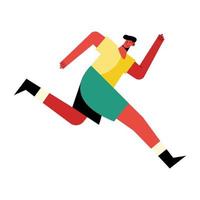 young male athlete running character vector