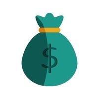 money dollars bag isolated icon vector