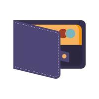 Debit card in wallet vector design
