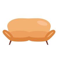 yellow sofa livingroom forniture icon vector