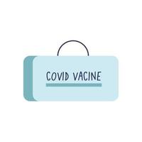 covid19 virus vaccines vials packing box vector