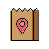 Food delivery bag with gps mark vector design