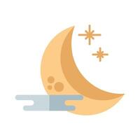 luna con estrellas y diseño de vector de nube