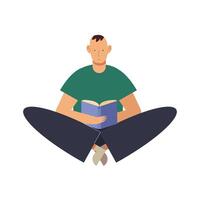 Man sitting reading a book vector design