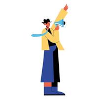 Man cartoon with megaphone vector design