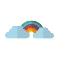 rainbow with clouds vector design