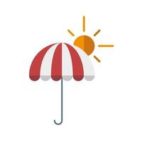 paraguas rayado con diseño de vector de sol