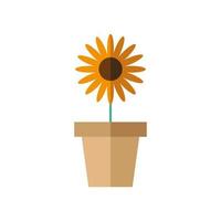 sunflower inside pot vector design