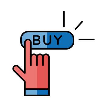 Digital marketing and cursor with buy button vector design