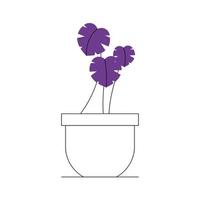 plant inside pot vector design