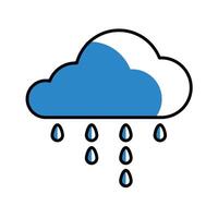 cloud with rain isolated vector design