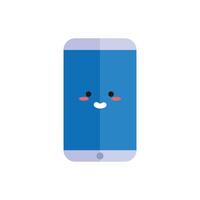 smartphone device kawaii comic character vector