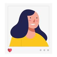 diseño de vector de perfil de mujer de redes sociales