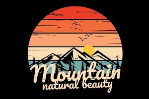 T-shirt silhouette mountain natural beauty pine tree vintage vector
