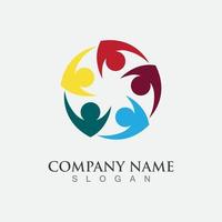 icono de vector de plantilla de logotipo de cuidado y adopción de la comunidad