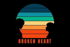 T-shirt romantic couple broken heart vector