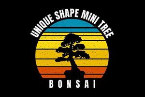 camiseta silueta árbol bonsai planta forma vector