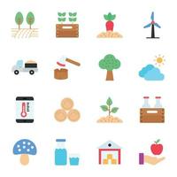 Agriculture Flat Icons Sets vector