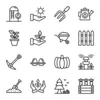 Agriculture Line Icons Sets vector
