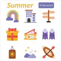 Summer Flat icons set vector