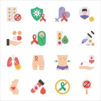 Aids and HIV  flat Icons Sets vector