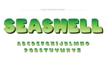 Rounded Green Cartoon Typography vector