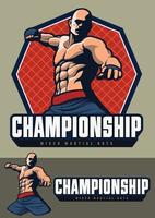 mma fighter design for badge and logo, everything is in separated layer. vector