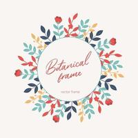 botanical frame with leaves vector