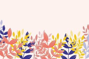Modern floral background with flowers and leaves.Floral banner template. vector