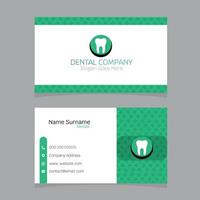 Turquoise dentist business card vector