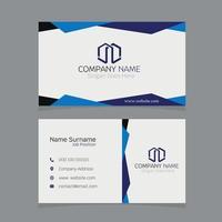 Business card with blue abstract shapes vector