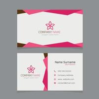 Business card with abstract shapes in pink and brown vector