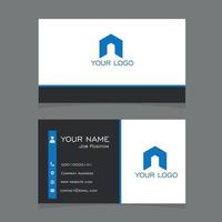 Business card in black, blue and white colors vector