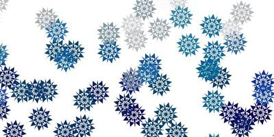 Light green vector beautiful snowflakes backdrop with flowers.