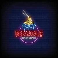 Noodle Restaurant Neon Signs Style Text Vector