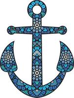 Mandala Anchor Color vector