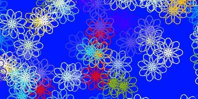 Light Multicolor vector doodle template with flowers.