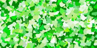 Light green, yellow vector backdrop with chaotic shapes.