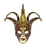 Carnival venetian mask from a splash of watercolor, colored drawing, realistic. Vector illustration of paints