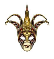 Carnival venetian mask from a splash of watercolor, colored drawing, realistic. Vector illustration of paints