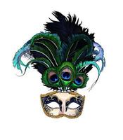 Carnival venetian mask from a splash of watercolor, colored drawing, realistic. Vector illustration of paints