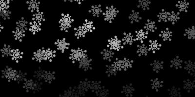 Dark gray vector backdrop with virus symbols.