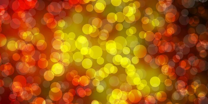Light Red, Yellow vector background with circles. Glitter abstract illustration with colorful drops. Pattern for business ads.