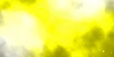 Light Yellow vector background with small and big stars. Shining colorful illustration with small and big stars. Best design for your ad, poster, banner.