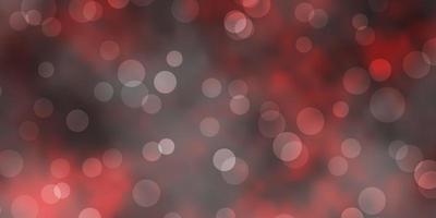Dark Red vector texture with disks. Glitter abstract illustration with colorful drops. Design for your commercials.